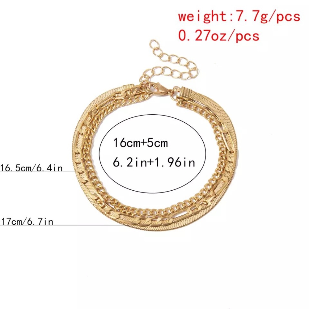 l a s t  one | gold layered chain bracelet set ✧ - Picture 8 of 8